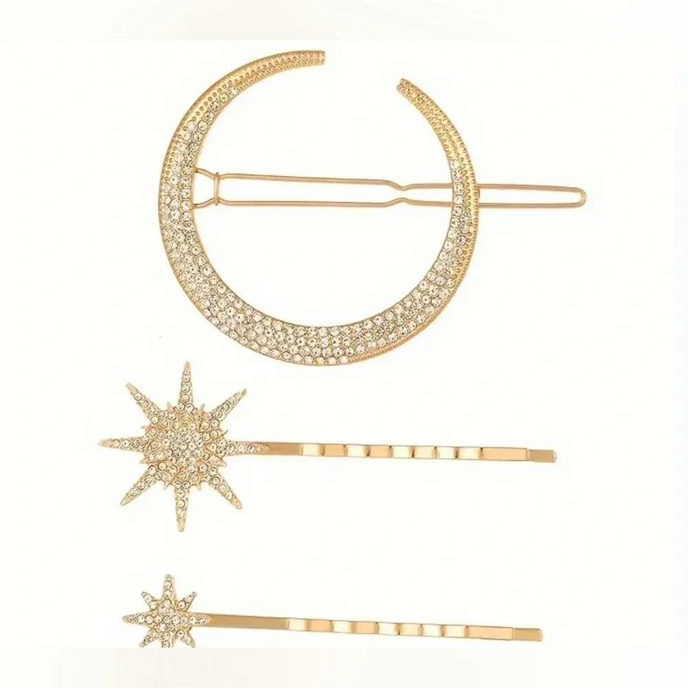 New 3pcs Celestial Star Hair Pins Gold - Wedding 💫 💕💕